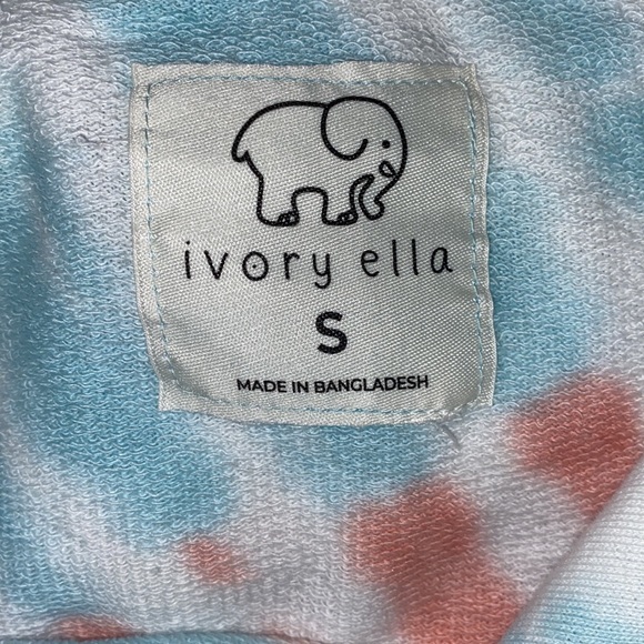Ivory Ella Women’s Size S Tie-Dye Short Sleeve Oversized Hoodie - New - Picture 3 of 4